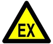 Skylt om att explosiv atmosfär kan uppstå